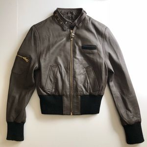 Leather Bomber Jacket